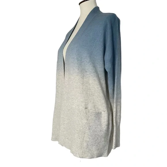 VINCE Ombre Dip‎ Dye Cashmere Wool Open Cardigan